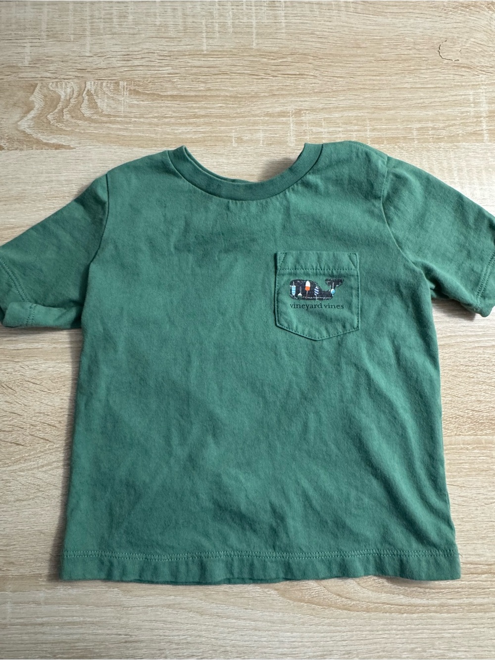Vineyard Vines Kids Forest Green Pocket Tee